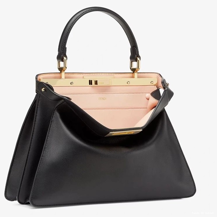 Affordable HOT Laether Medium In ISeeU Fendi Black Peekaboo Bag Nappa 0821